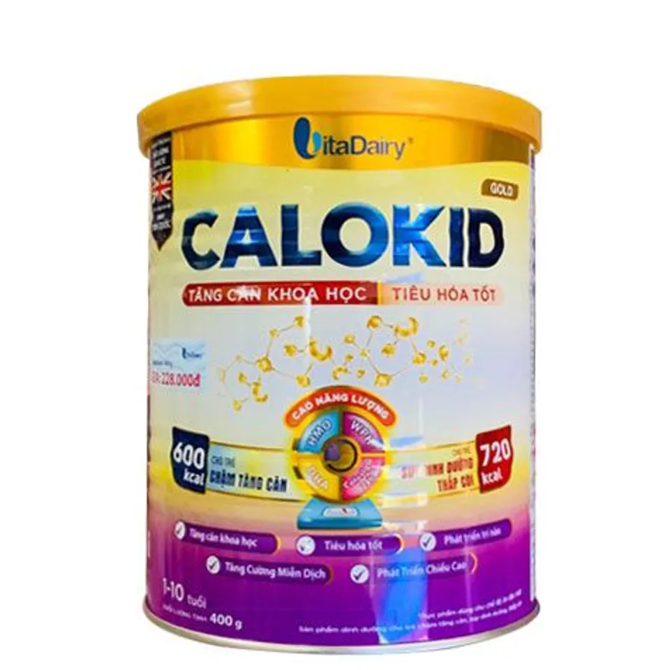 Sữa Calokid Gold hỗ trợ tăng đề kháng, cải thiện hệ tiêu hóa loại 400g