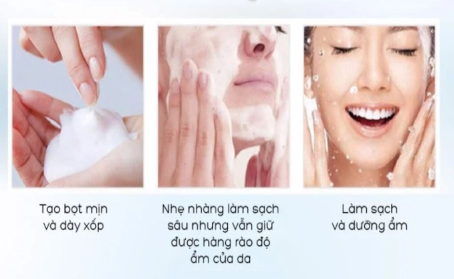 Hỗ trợ làm sạch sâu cho da mà không gây khô căng da