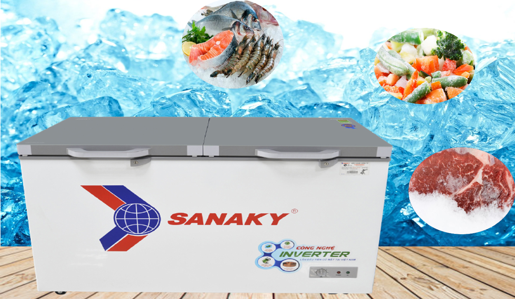 Tủ đông Sanaky Inverter 270 lít VH-4099A4K