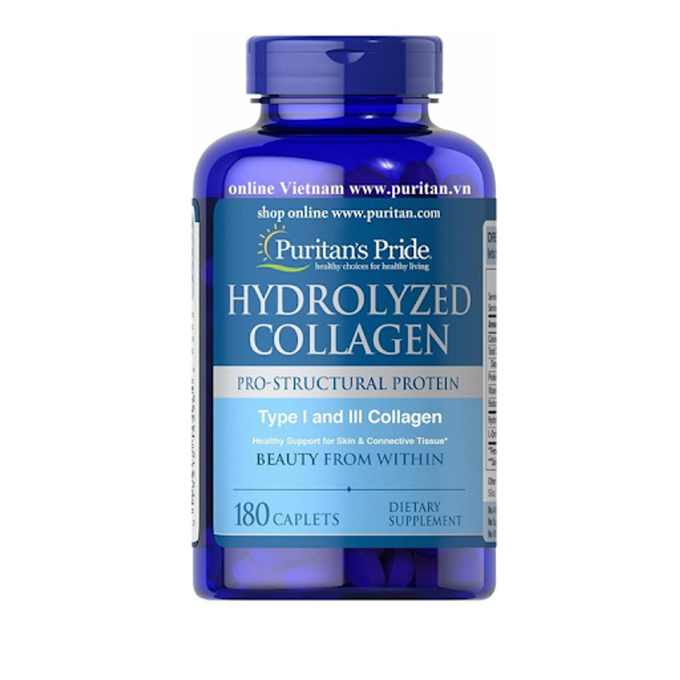 Collagen thủy ph&acirc;n Puritan's pride 1000mg của Mỹ, hộp 180 vi&ecirc;n