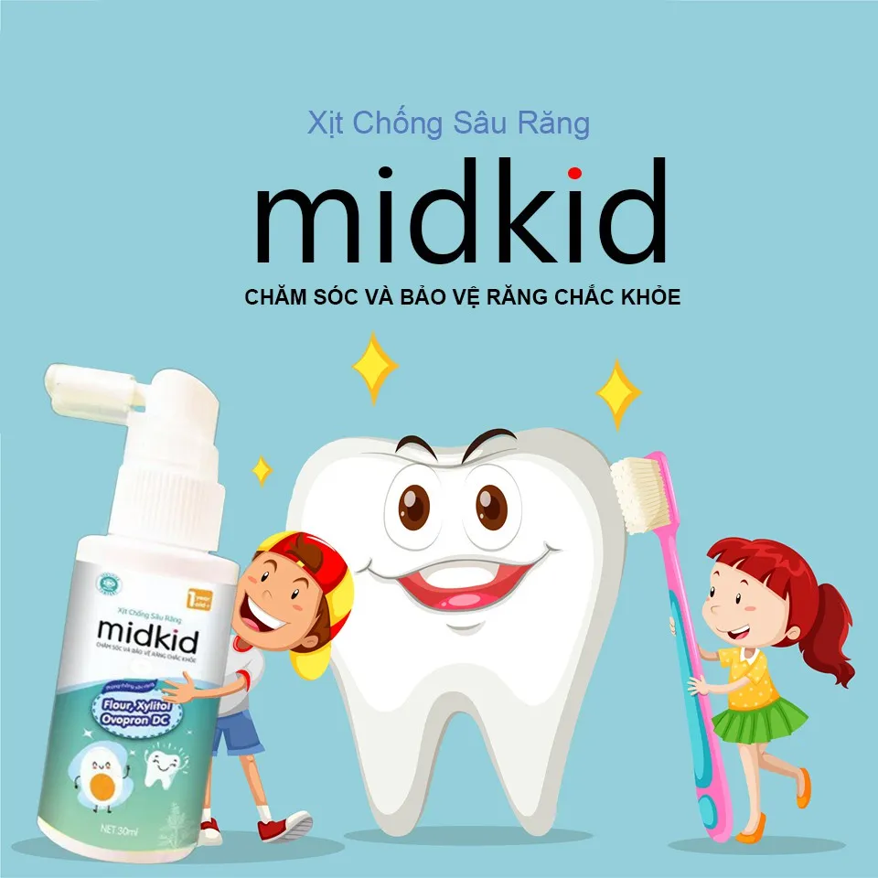 Xịt hỗ trợ chống sâu răng Midkid dành cho bé 