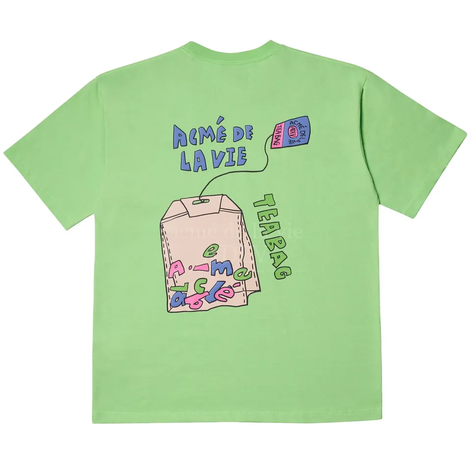Mặt sau của áo thun Acmé de la vie ADLV Teabag Logo Short Sleeve Light Green T-Shirt