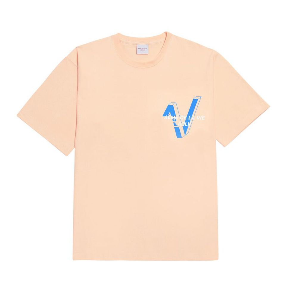 Mặt trước của áo thun Acmé de la vie ADLV V Symbol Logo Short Sleeve T-Shirt Beige
