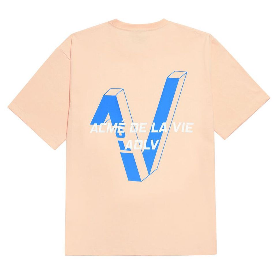 Mặt sau của áo thun Acmé de la vie ADLV V Symbol Logo Short Sleeve T-Shirt Beige