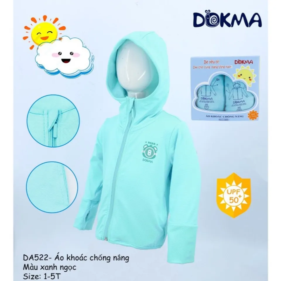 Áo chống nắng cho bé Dokma màu xanh ngọc