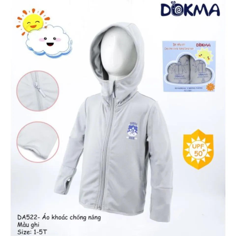Áo chống nắng cho bé Dokma màu xám
