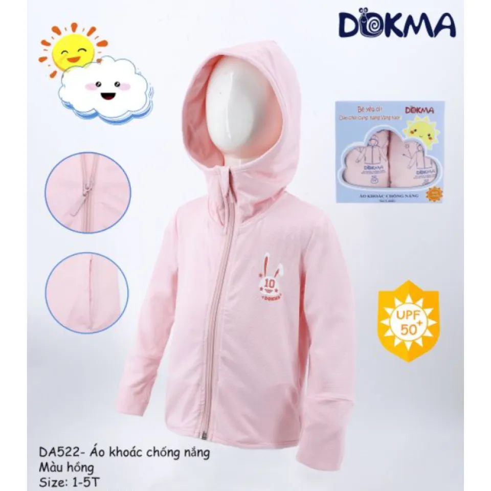 Áo chống nắng cho bé Dokma màu hồng