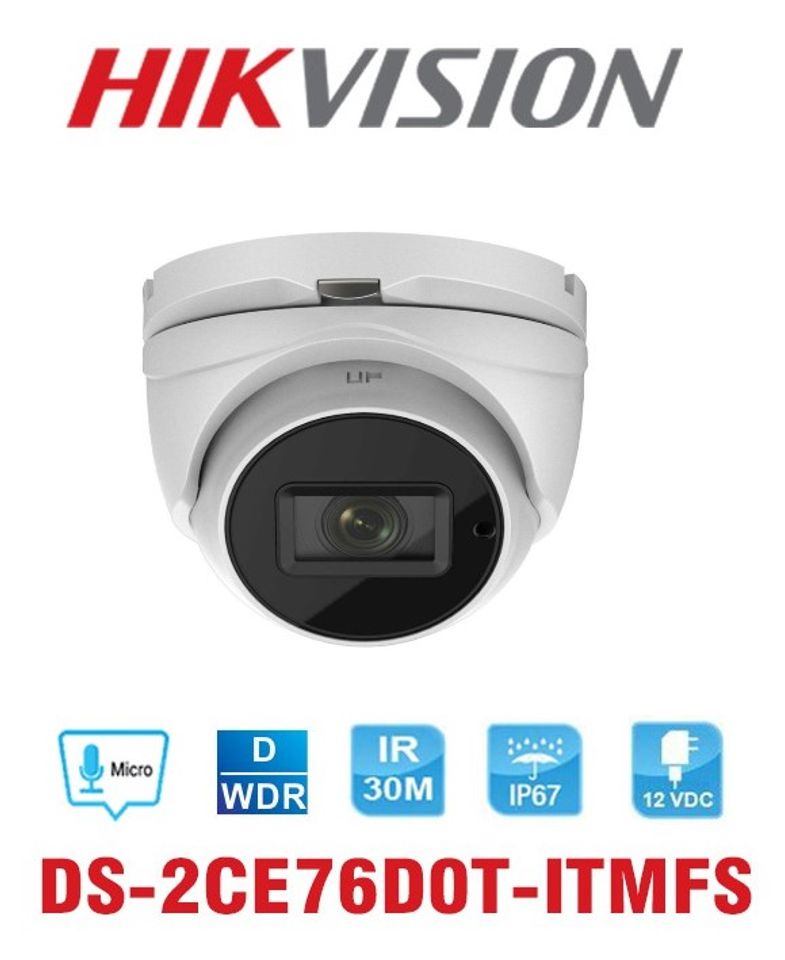 Camera Dome HDTVI hồng ngoại 2MP Hikvison DS-2CE76D0T-ITMFS