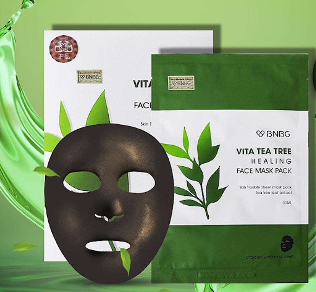 Mặt Nạ Collagen BNBG Tr&agrave;m Tr&agrave; Hỗ Trợ Thải Độc Da
