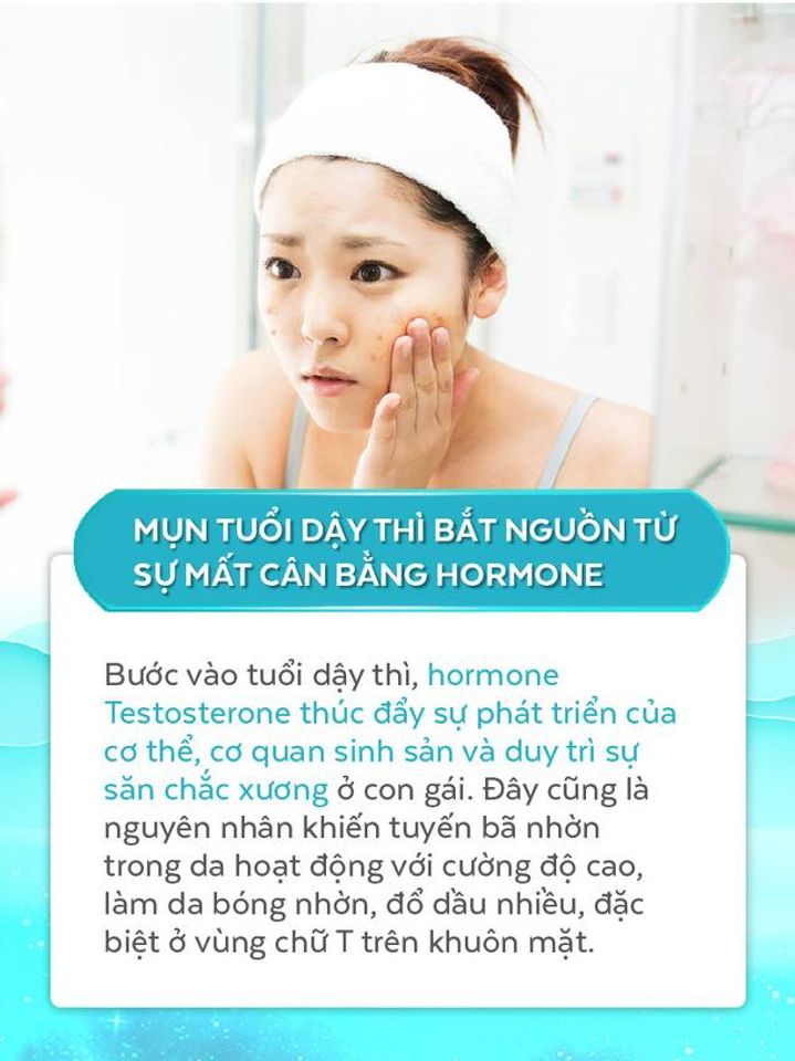 Nguy&ecirc;n nh&acirc;n g&acirc;y mụn trứng c&aacute; ở tuổi dậy th&igrave; do thay đổi hormone