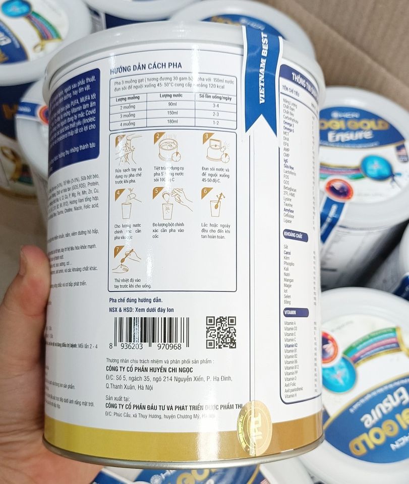 Hướng dẫn sử dụng sữa Hogi Gold Ensure