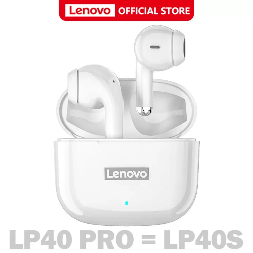 Tai nghe bluetooth Lenovo LP40 Pro không dây màu trắng