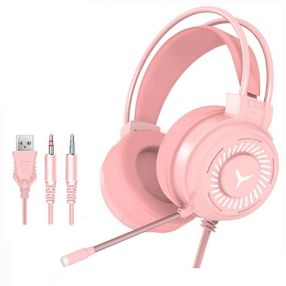 Tai nghe gaming chụp tai có mic và đèn led cao cấp màu hồng  Thông số kỹ thuật 