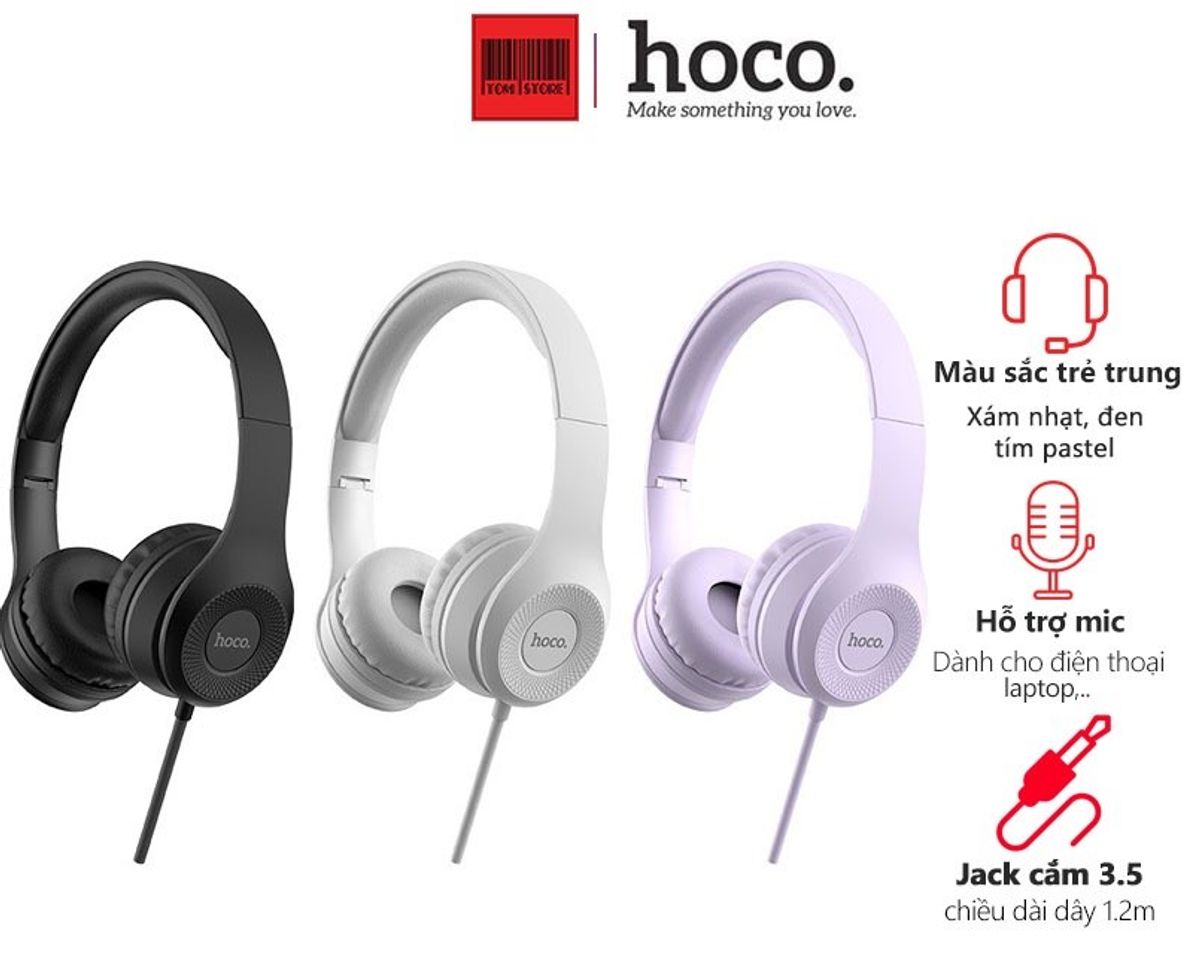 Tai nghe headphone chơi game Hoco W21 với 3 màu sắc bắt mắt