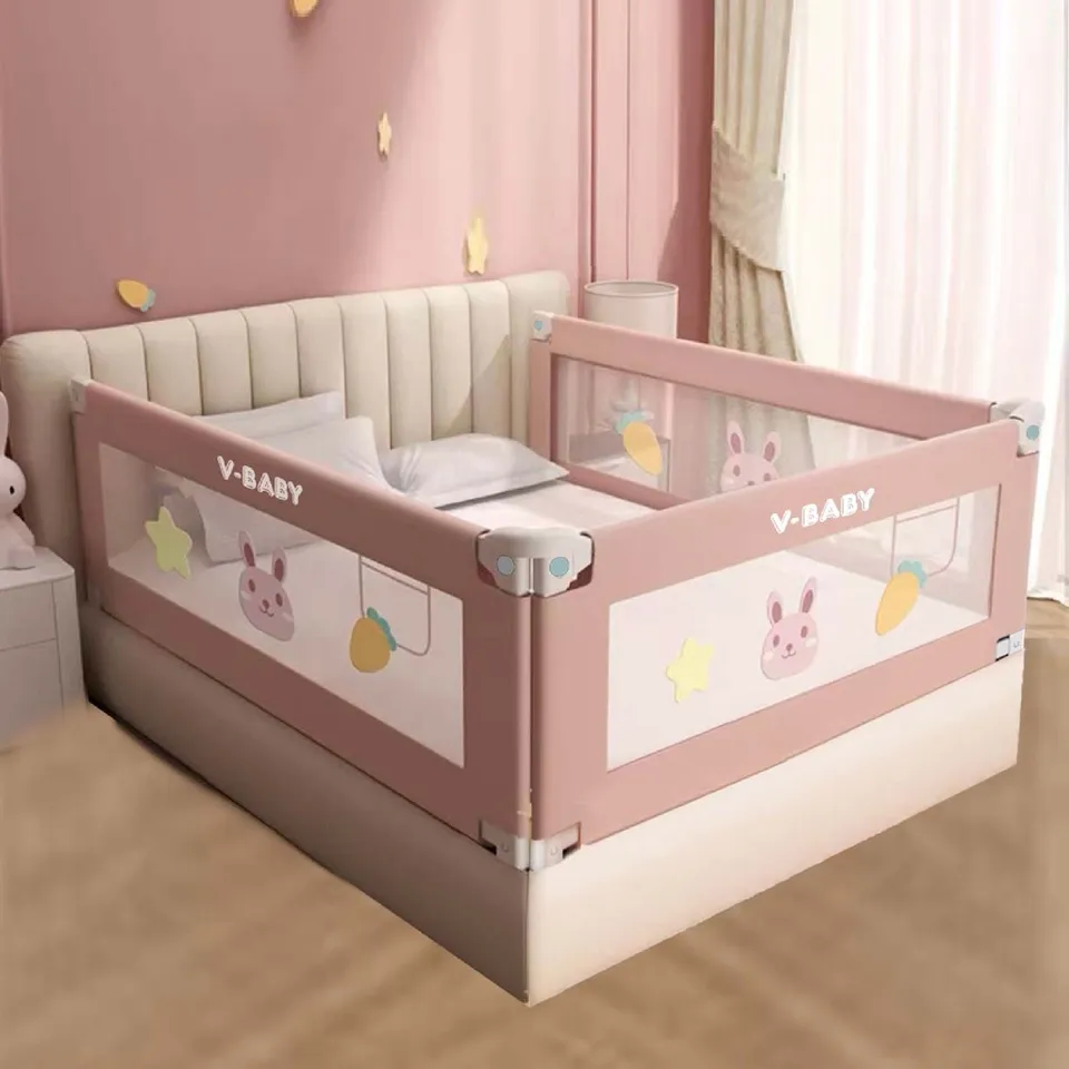 Thanh chắn giường V-BABY N1S màu hồng