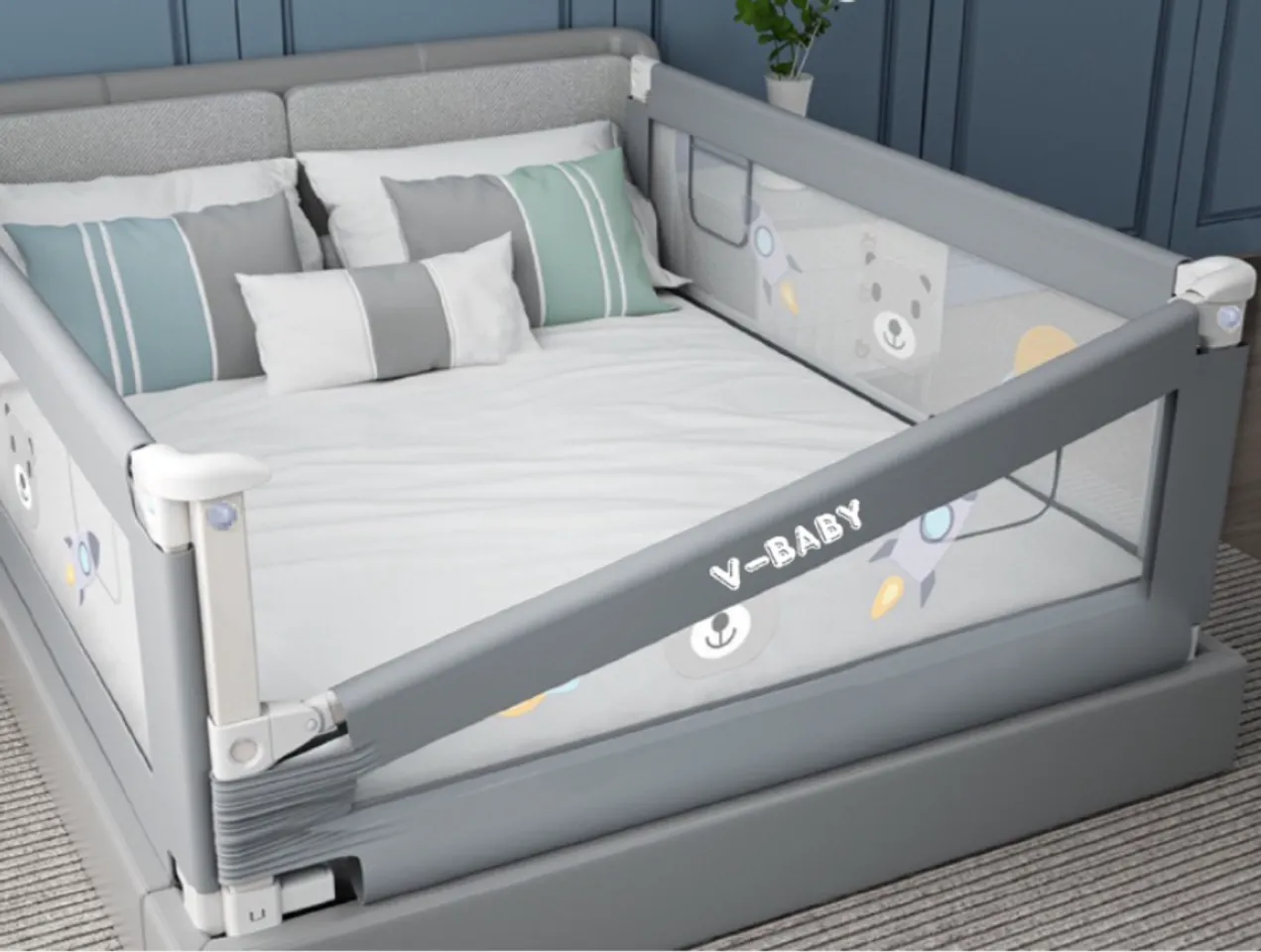 Thanh chắn giường V-BABY N1S màu xám