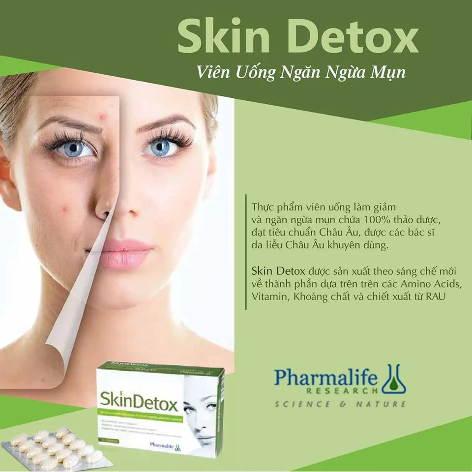 Viên uống Pharmalife Skin Detox hỗ trợ giải độc, ngăn ngừa mụn hình thành