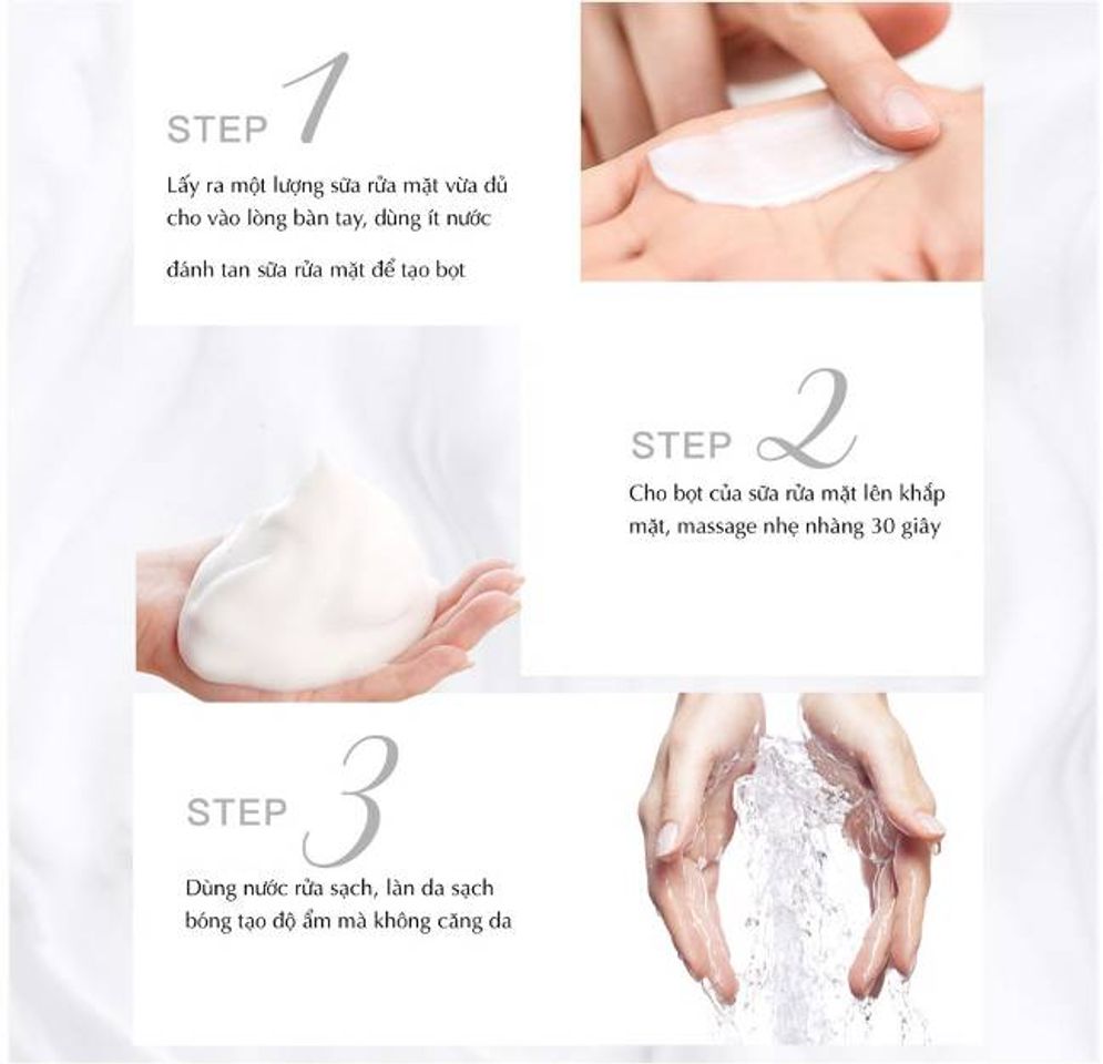 C&aacute;ch sử dụng sữa rửa mặt trắng da hiệu quả