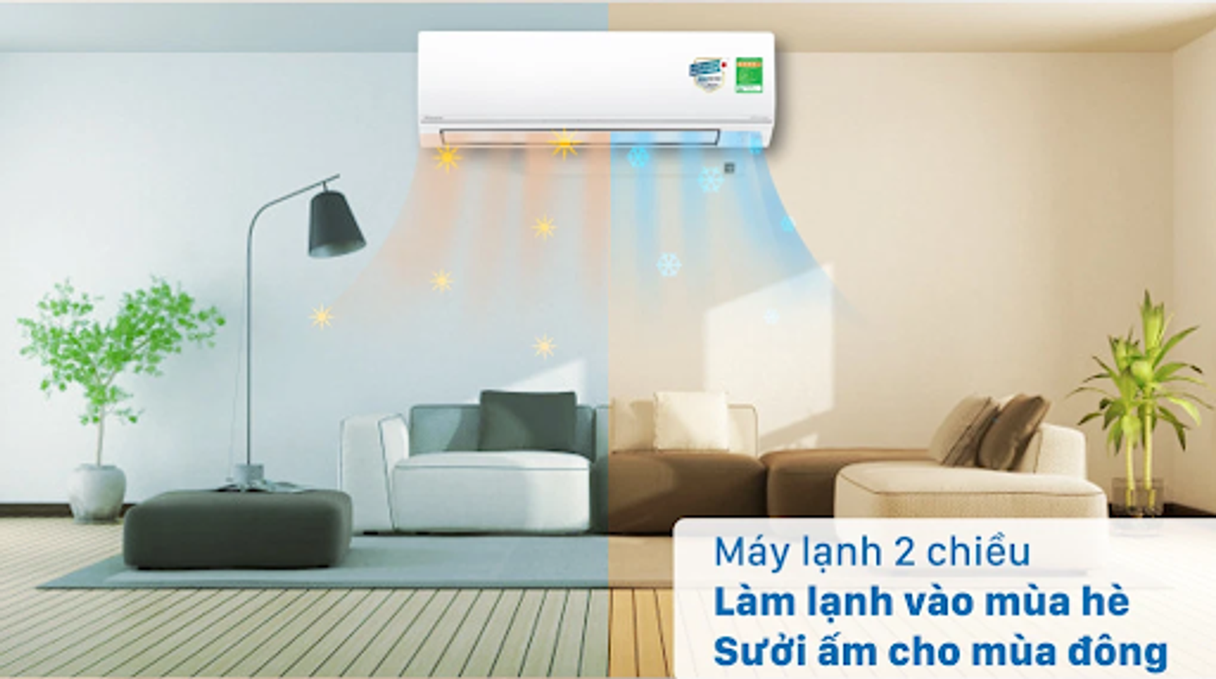 Chế độ HEAT của điều h&ograve;a tr&ecirc;n m&aacute;y lạnh 2 chiều