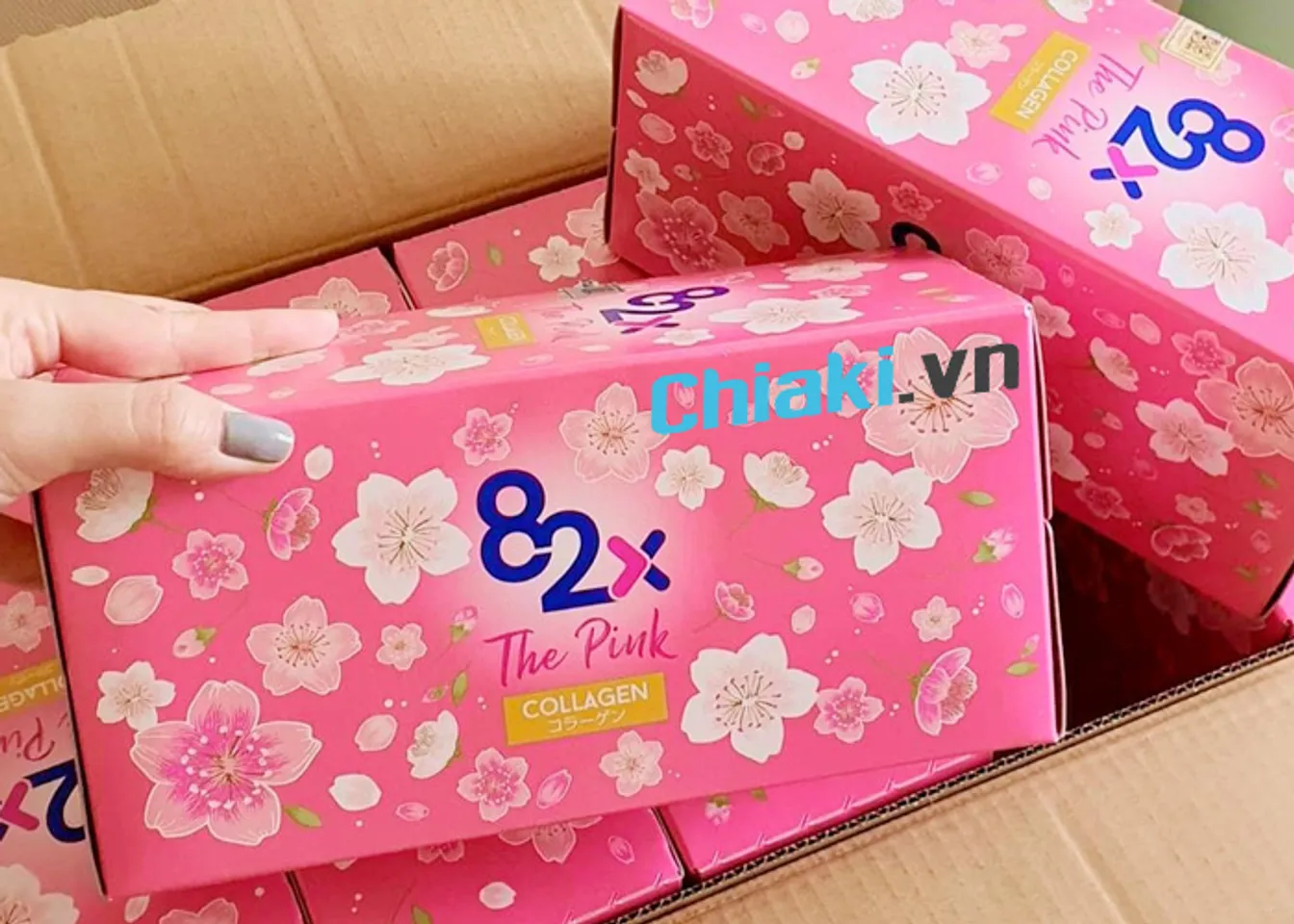 mua collagen 82x the pink 100ml hộp 10 chai chính hãng tại chiaki