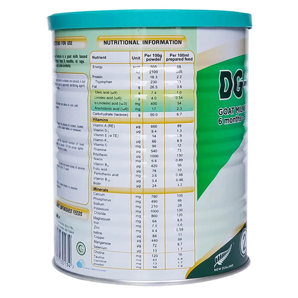 Sữa dê DG-2 hỗ trợ cung cấp dinh dưỡng cho bé
