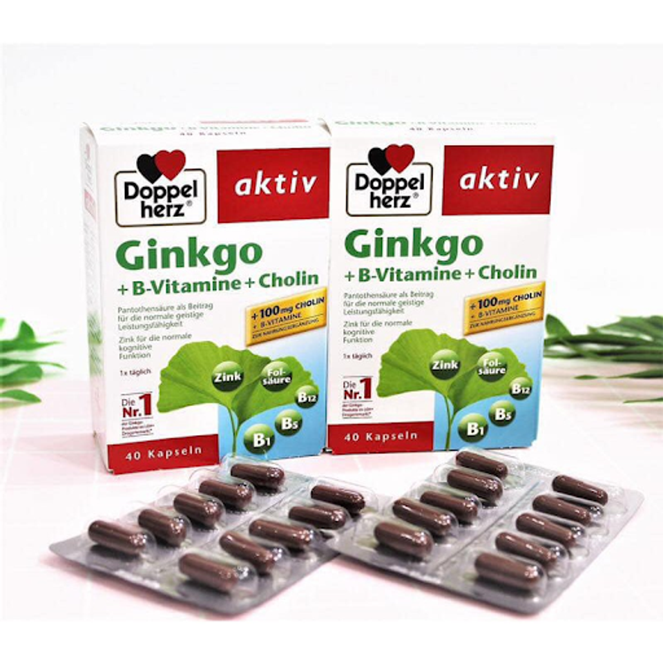 Vi&ecirc;n Uống Bổ N&atilde;o Của Đức Doppelherz Aktiv Ginkgo + Vitamin B + Cholin, Hộp 40 Vi&ecirc;n
