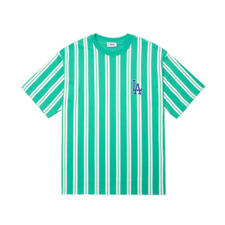 Áo phông MLB Ethnic Stripe Mega Overfit Short Sleeve T-shirt LA Dodges 3ATS67023-07MTS