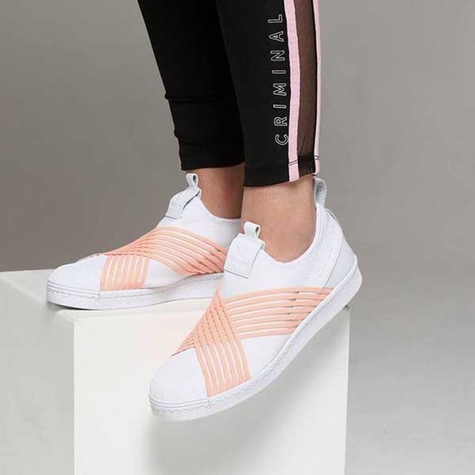 Giày Adidas Superstar Slip-on W D96704 màu trắng phối cam