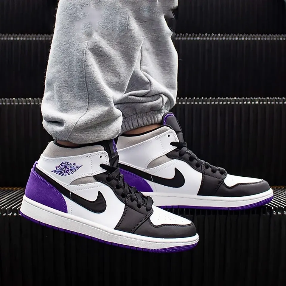Giày thể thao Nike Jordan 1 Mid SE Purple Heel phối màu