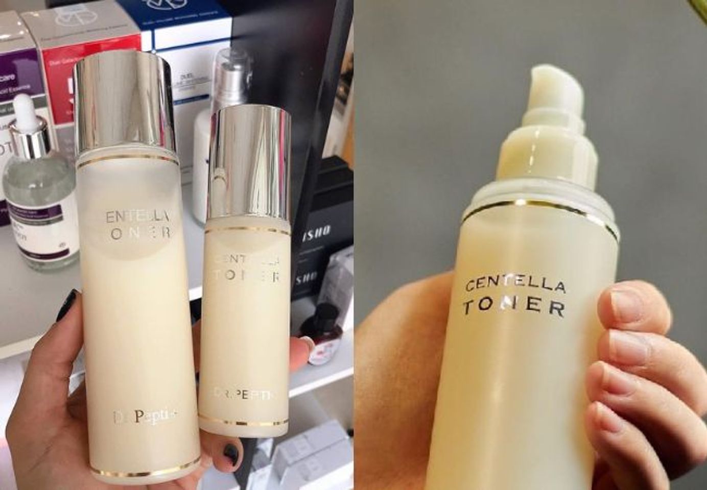 Centella toner Dr.pepti c&oacute; thiết kế kh&aacute; sang chảnh, kh&ocirc;ng giống toner th&ocirc;ng thường