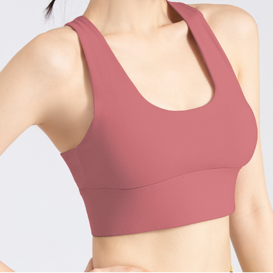 Áo bra tập gym yoga cao cấp có mút ngực Gepo GP203 màu hồng