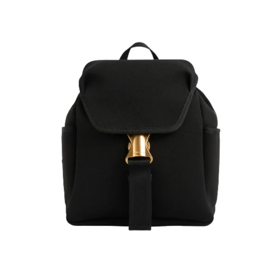 Balo Charles & Keith Knit & Nylon Metallic Buckle Backpack màu black