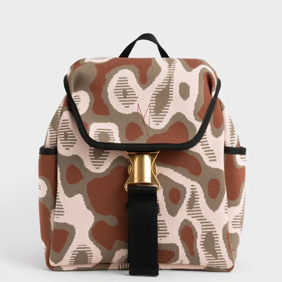 Balo Charles & Keith Knit & Nylon Metallic Buckle Backpack màu multi