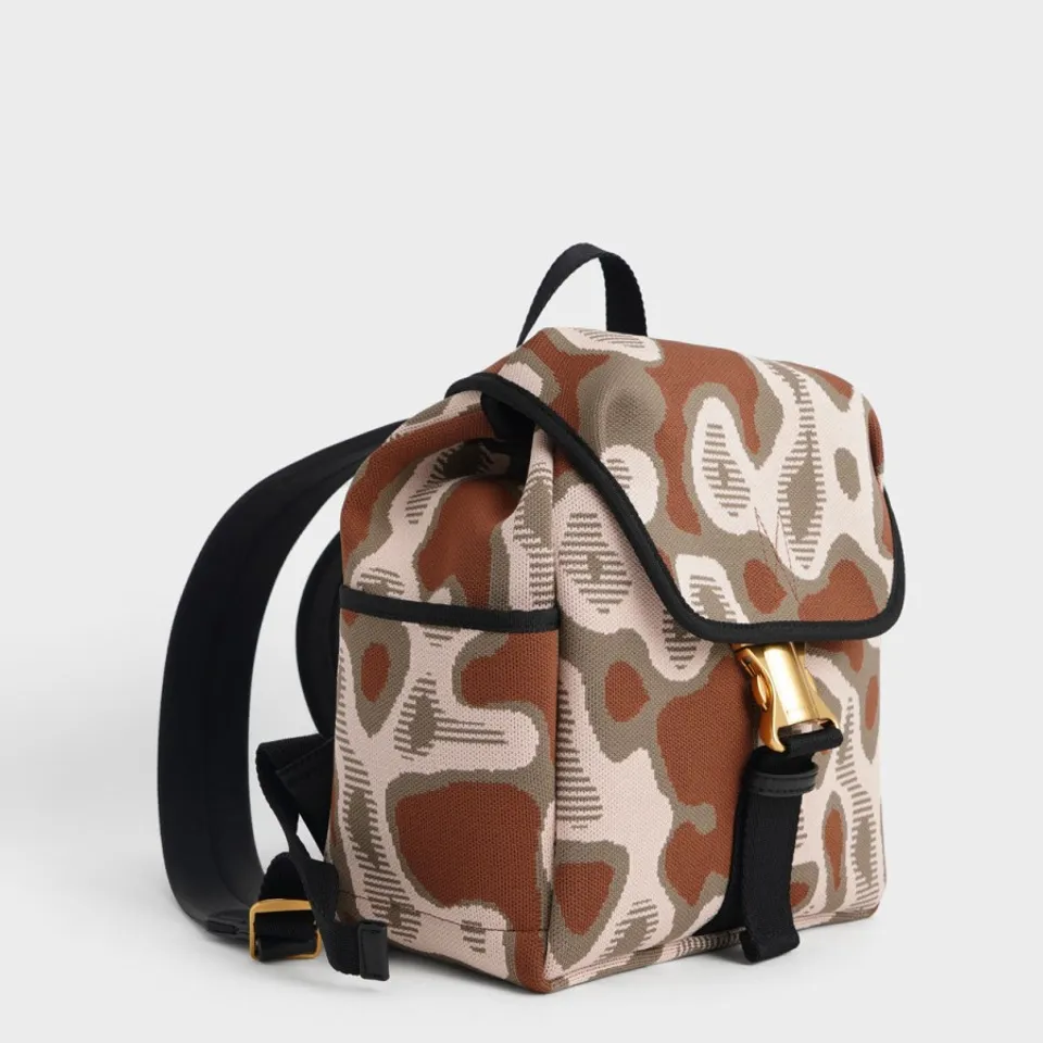 Balo Charles & Keith Knit & Nylon Metallic Buckle Backpack màu multi