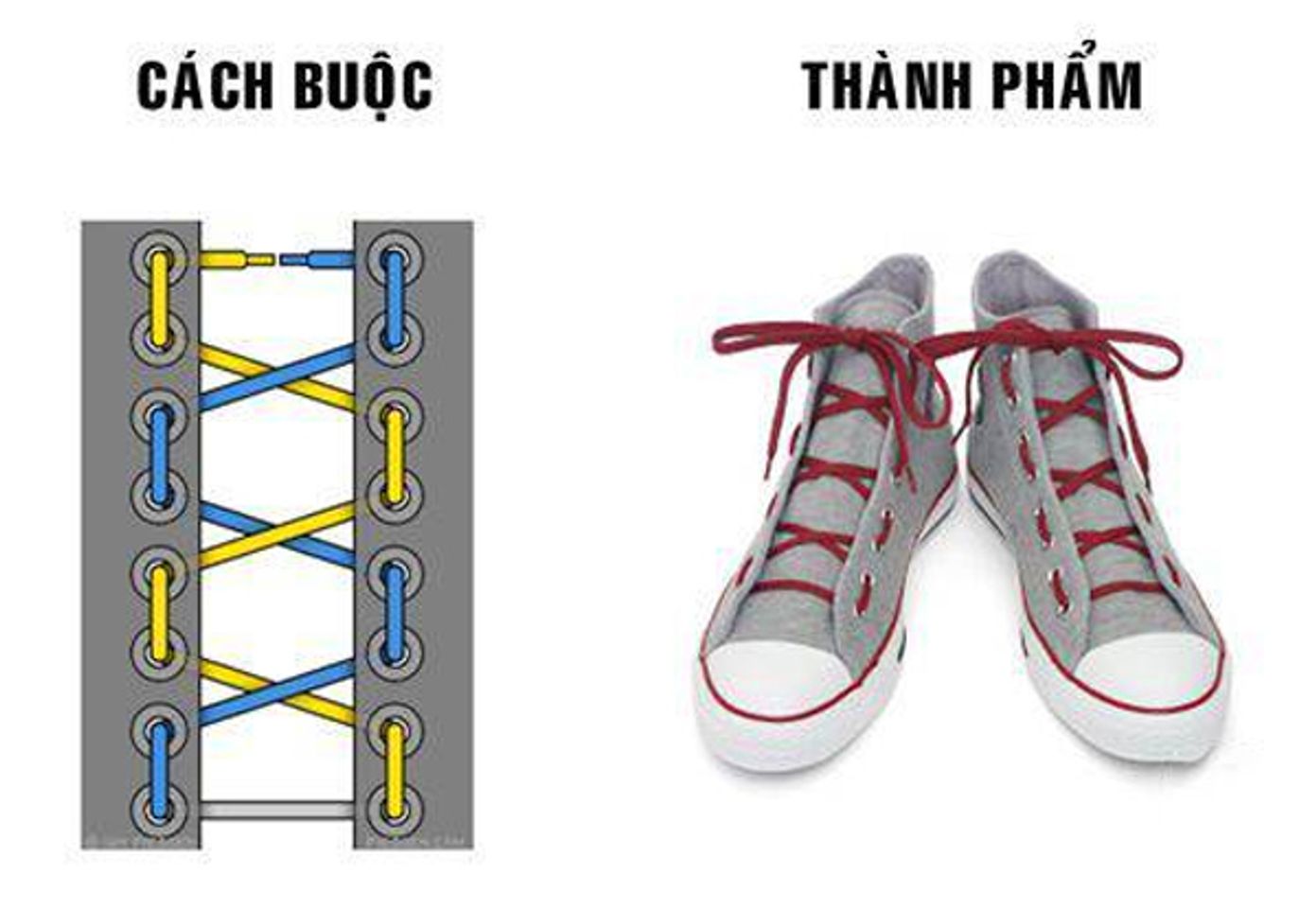 c&aacute;ch thắt d&acirc;y gi&agrave;y the thao kiểu qu&acirc;n đội