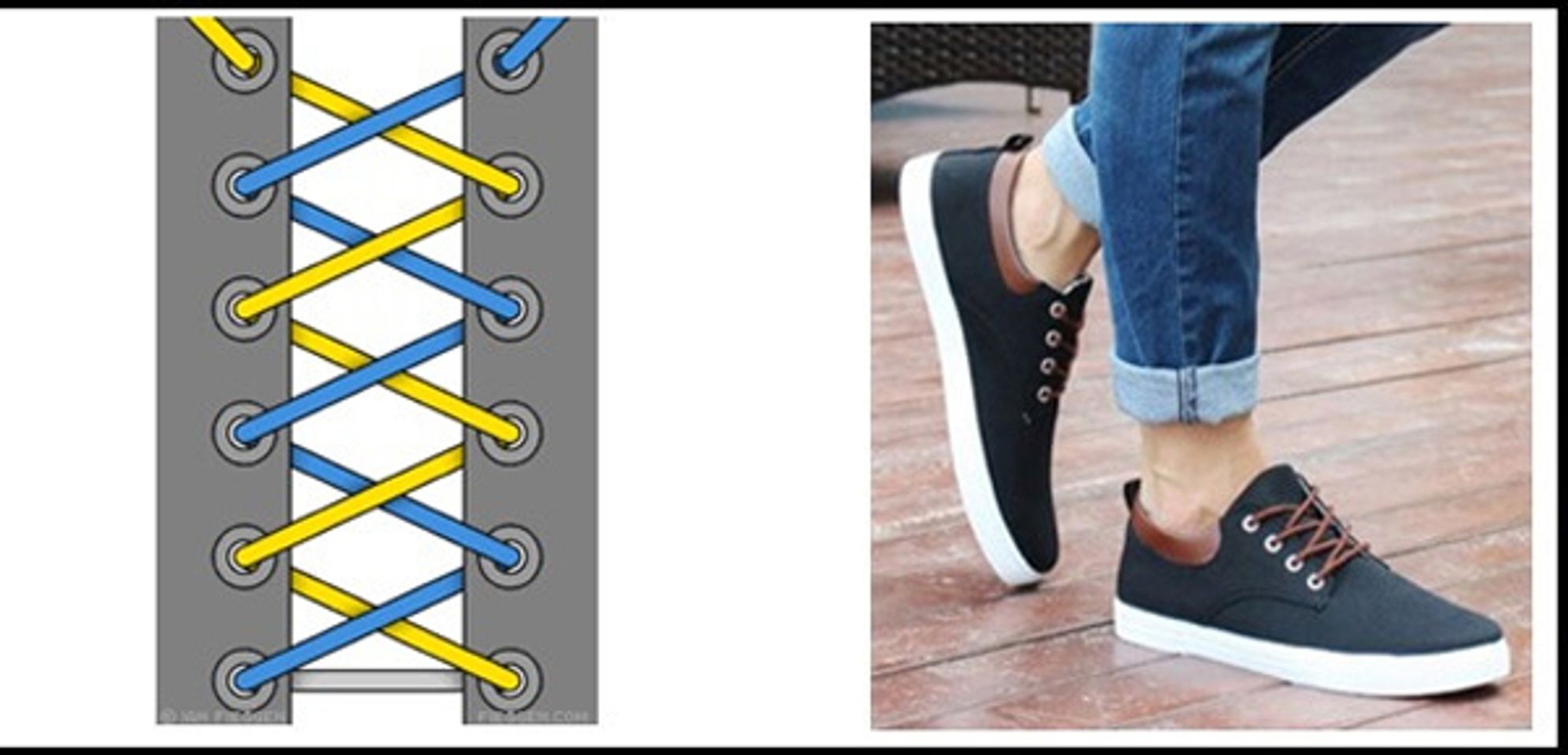 c&aacute;ch that d&acirc;y gi&agrave;y 5 lỗ kiểu xương c&aacute; độc đ&aacute;o