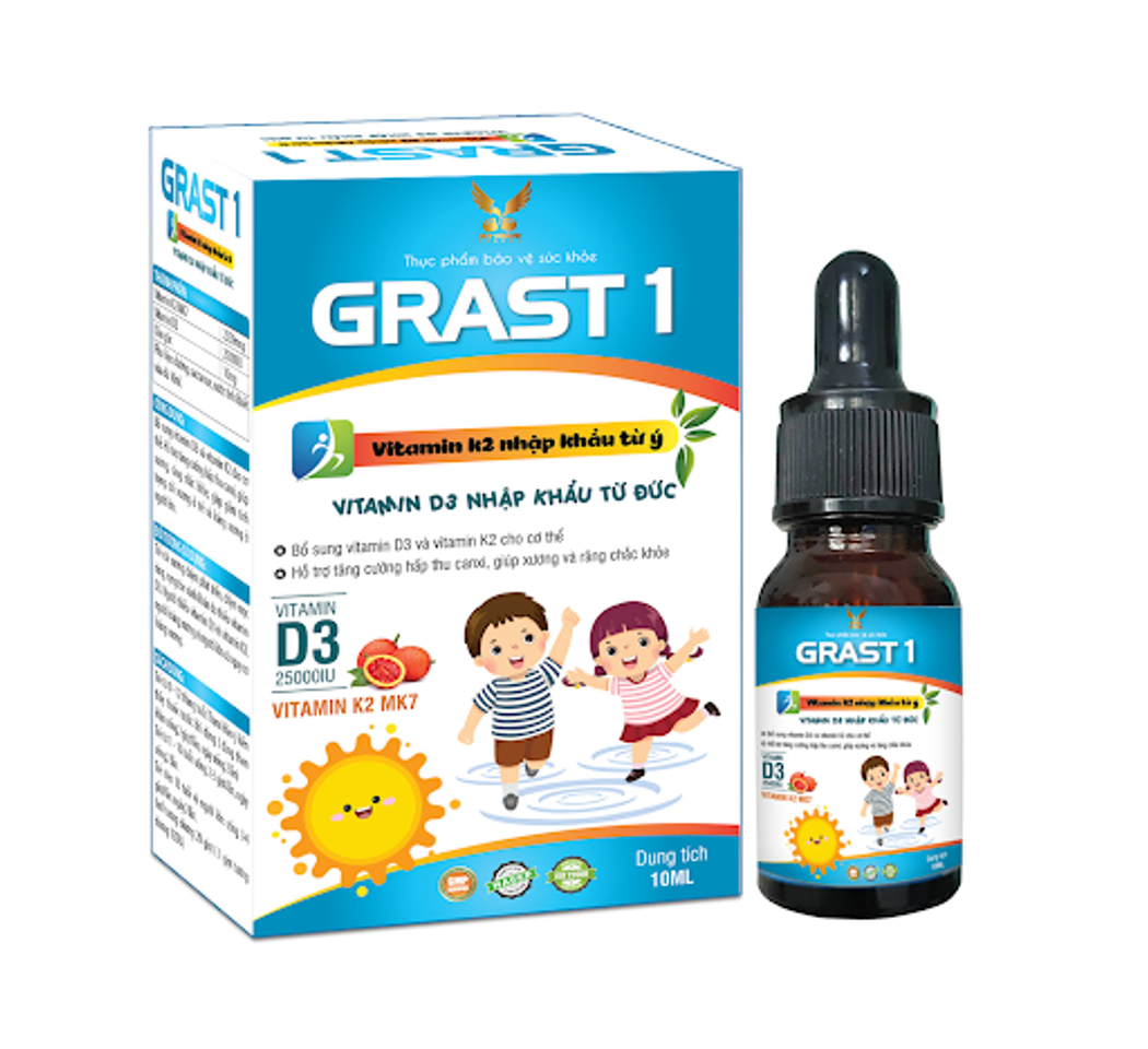 Grast 1 Bổ Sung Vitamin K2 V&agrave; D3 Cải Thiện C&ograve;i Xương Ở Trẻ