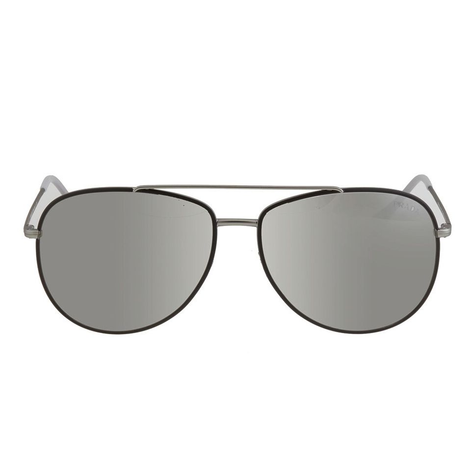 Kính nam Prada Linea Rossa Light Grey Silver Mirror Aviator Men's Sunglasses PS 55US 6BJ2B0 61