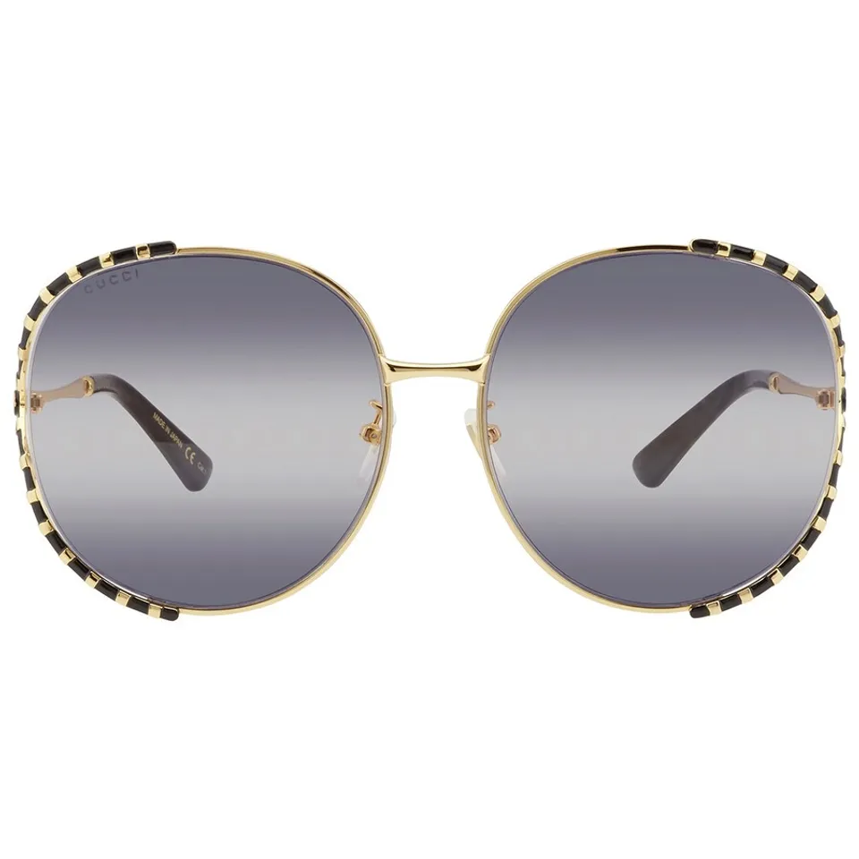 Kính râm nữ Gucci Grey Round Ladies Sunglasses GG0595S 005 64