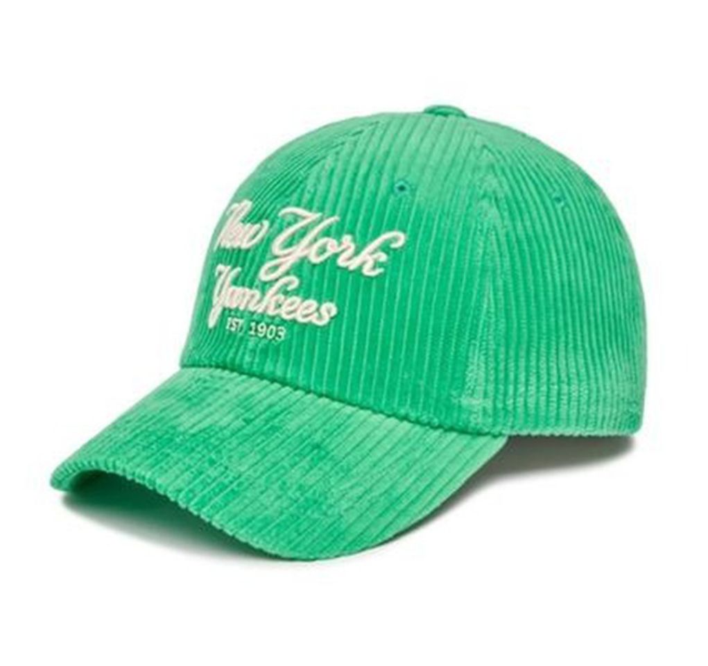 Mũ MLB đẹp Cursive Corduroy Ball Cap New York Yankees m&agrave;u xanh