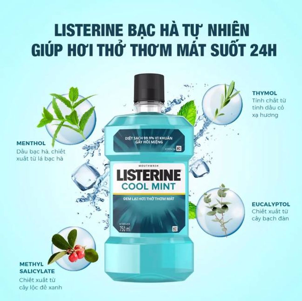 Nước s&uacute;c miệng Listerine c&oacute; nhiều ưu &dstrok;iểm gi&uacute;p bảo vệ răng v&agrave; cải thiện hơi thở của bạn tức th&igrave;