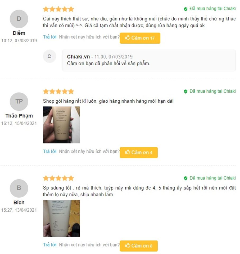 Review Sữa rửa mặt tẩy tế b&agrave;o chết Innisfree Jeju Volcanic Pore Cleansing&nbsp;