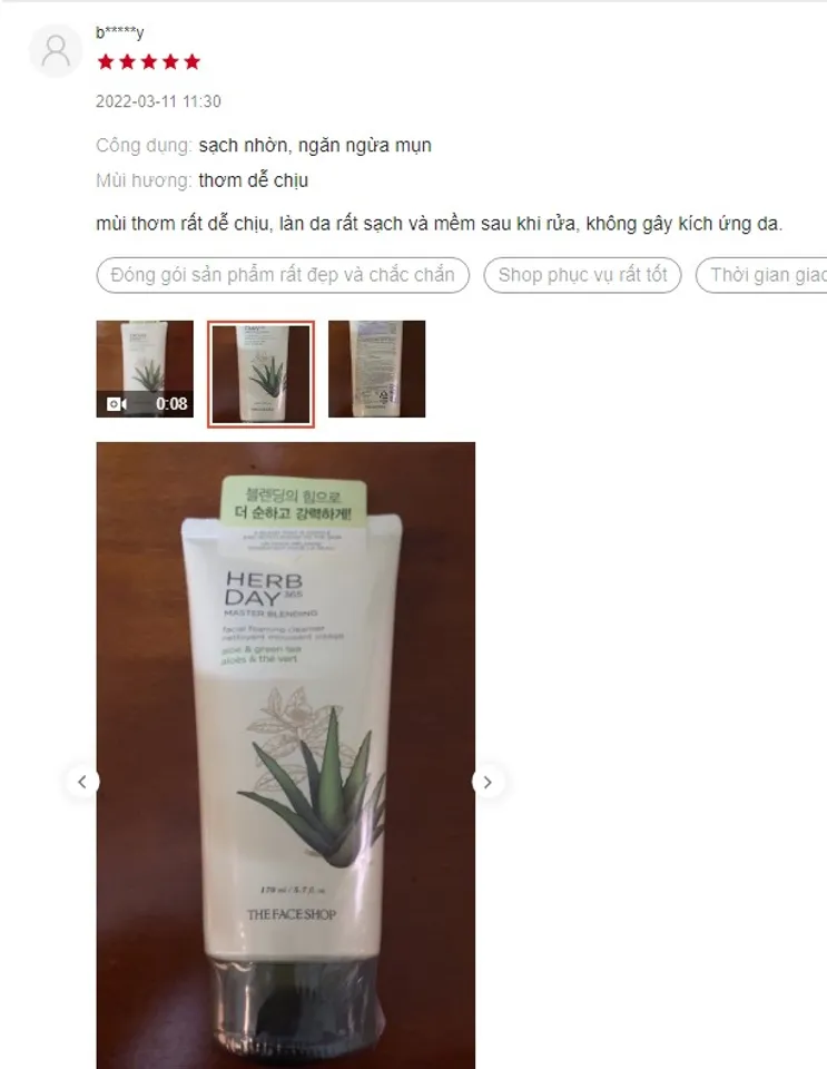 Review sữa rửa mặt nha đam The Face Shop Cleansing Foam Aloe