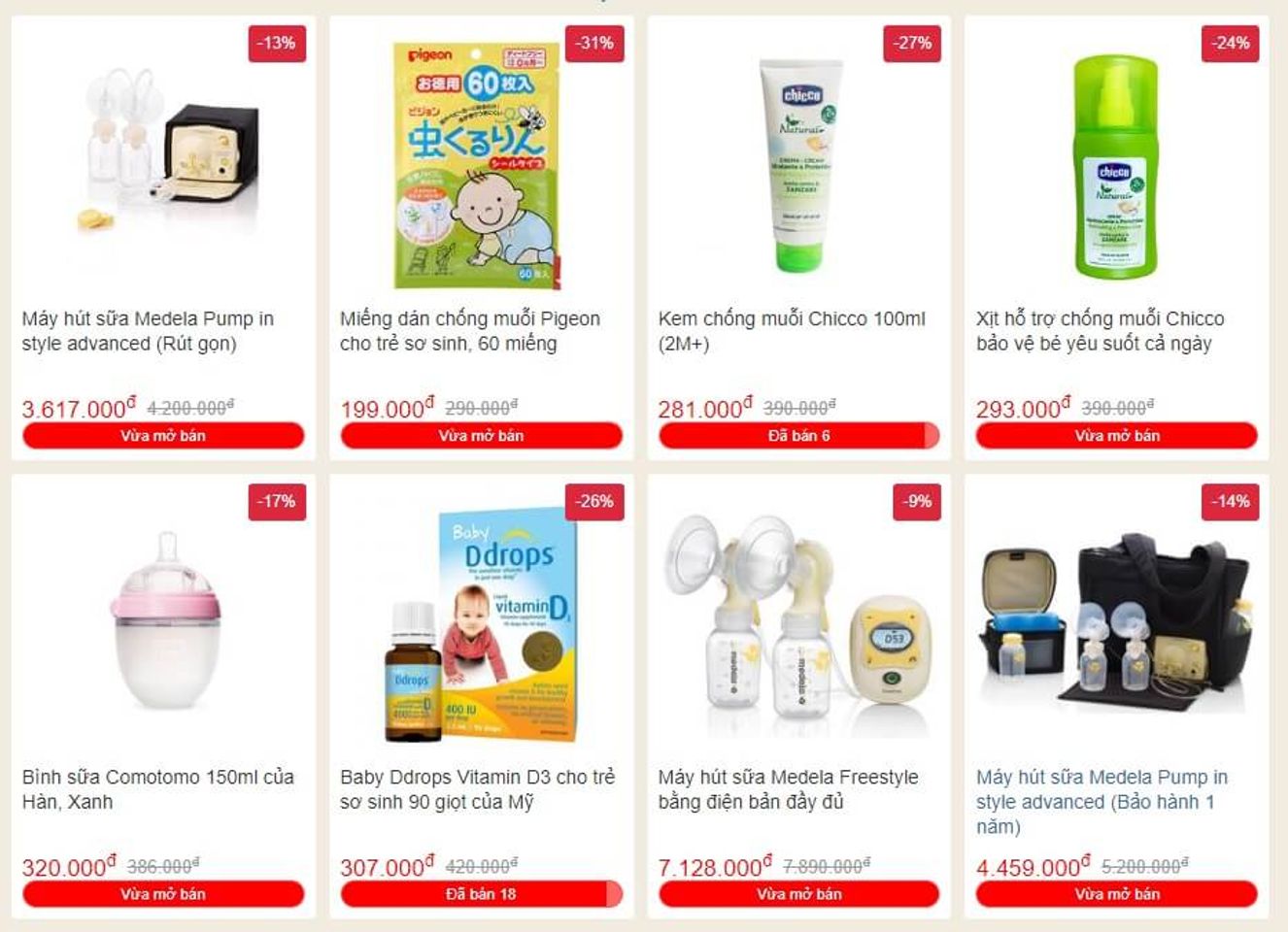 Sale sản phẩm mẹ b&eacute; 2/9 tại Chiaki