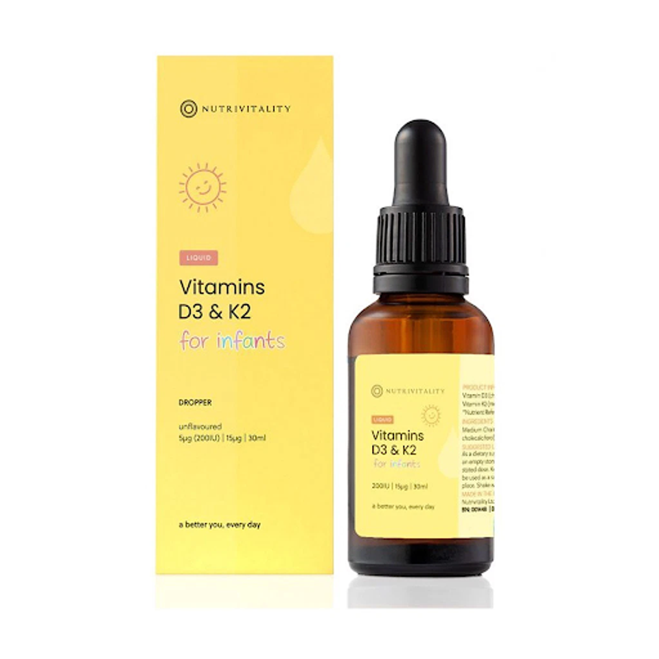 Vitamin Chống Biếng Ăn Nutrivitality D3 & K2 Cho B&eacute; Của Anh, Lọ 30ml