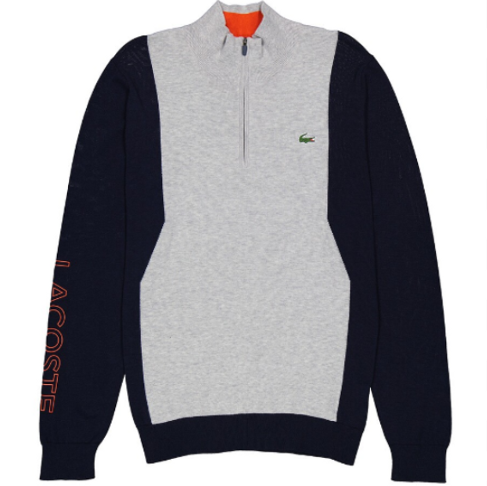 Áo Lacoste Breathable Knit Zip Collar Golf Sweater AH4775-10 Y0P phối màu