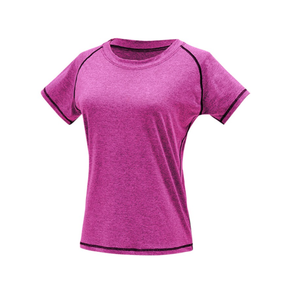 Áo thun nữ tập gym yoga AMIN AM025 co dãn 4 chiều màu tím