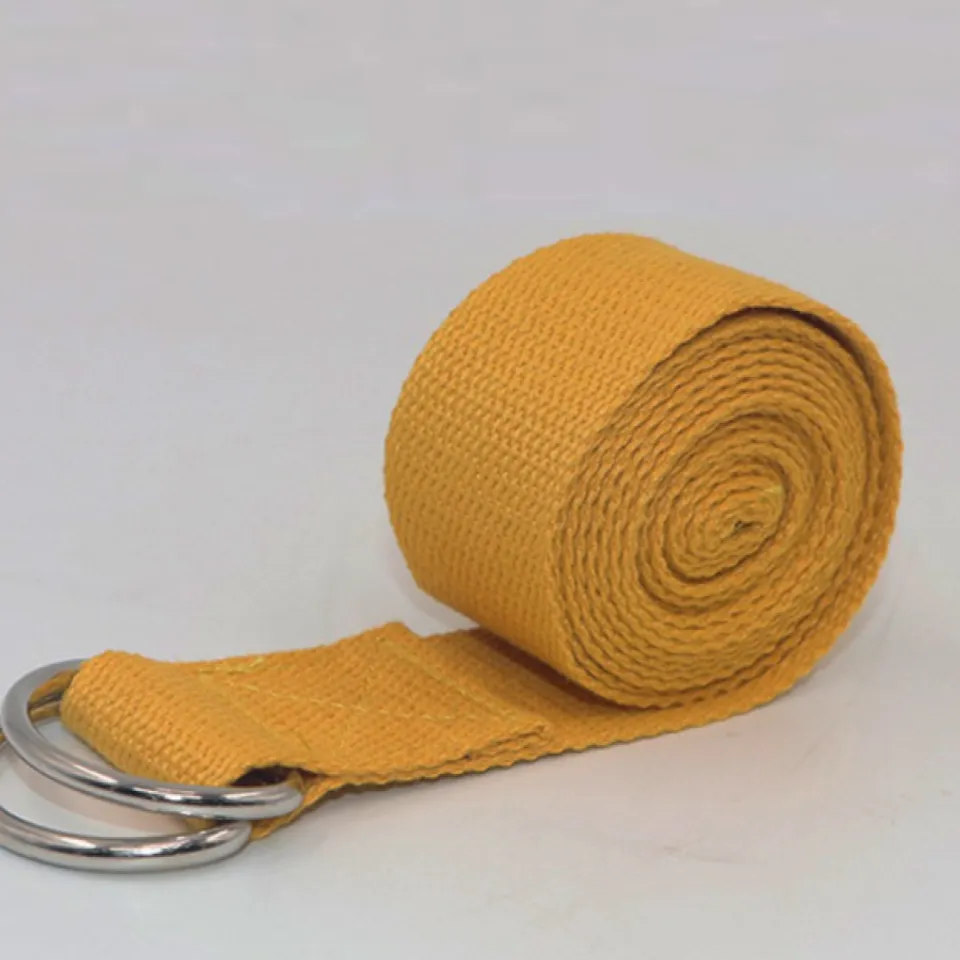 Dây đai cotton hỗ trợ tập các động tác yoga màu vàng