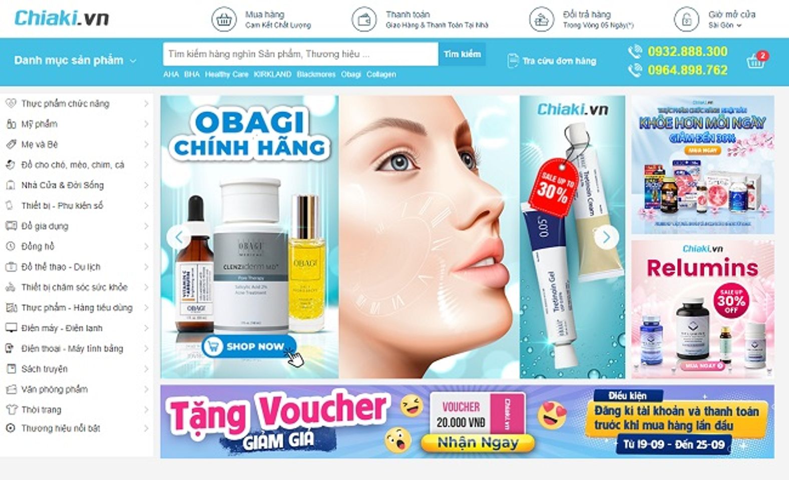 Mua mỹ phẩm ch&iacute;nh h&atilde;ng tại Chiaki