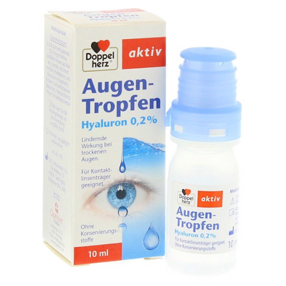 Nước Nhỏ Mắt Doppelherz Augen Tropfen Hyaluron 0,2%, Giữ Ẩm Gi&aacute;c Mạc